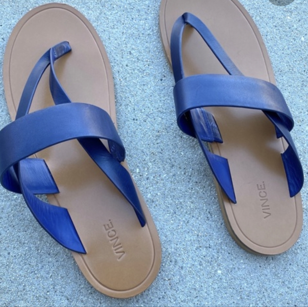 Vince Sandals Womens 39.5 Blue Flat Casual Sandals